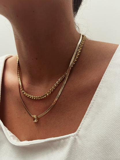 Choker Citrino Glam - Dourado