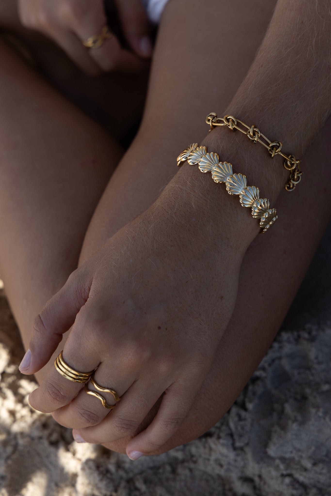 Katya Ring – Waterproof Adjustable Double Wave Ring