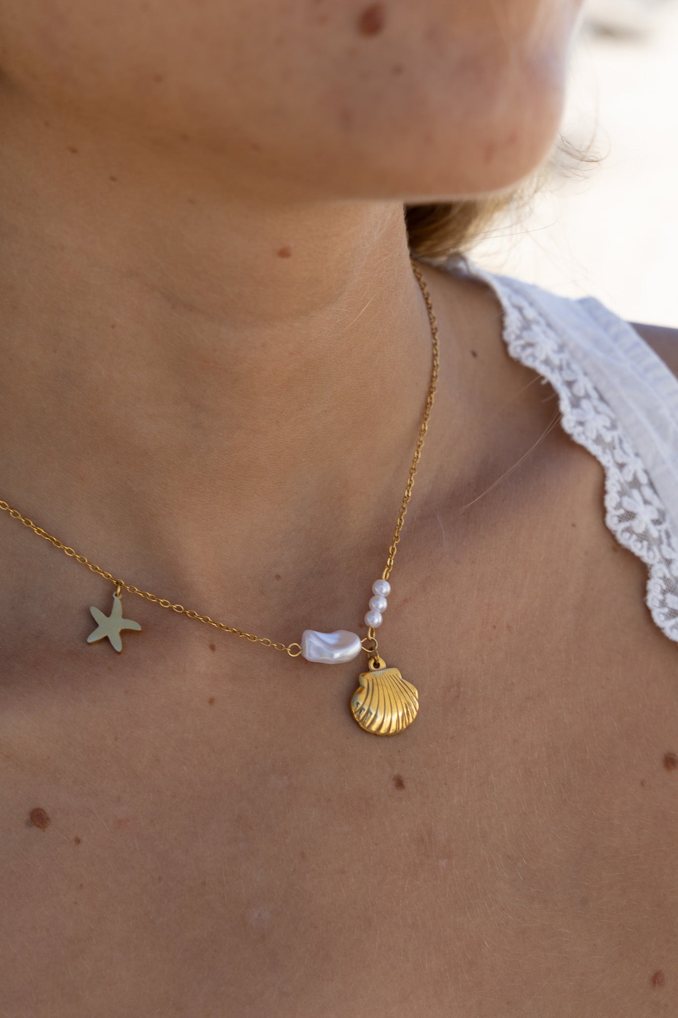 Clementine Shell & Pearl Necklace