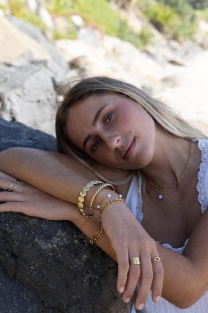 Golden Croissant Bracelet | Twisted Design