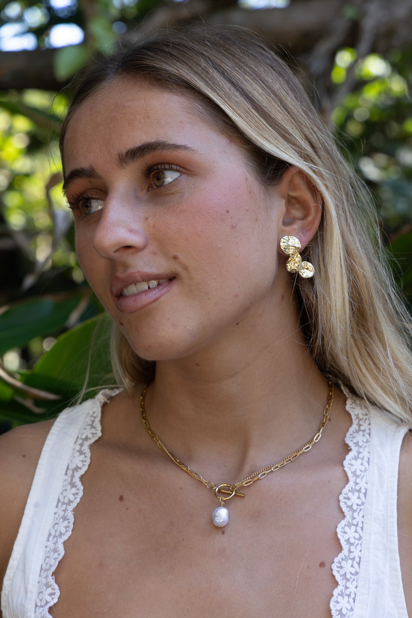 Layla Earrings – Waterproof Sculptural Gold Statement Earrings