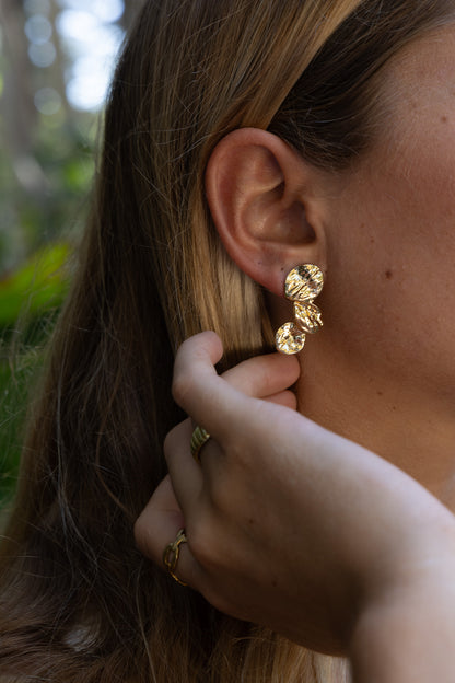 Layla Earrings – Waterproof Sculptural Gold Statement Earrings