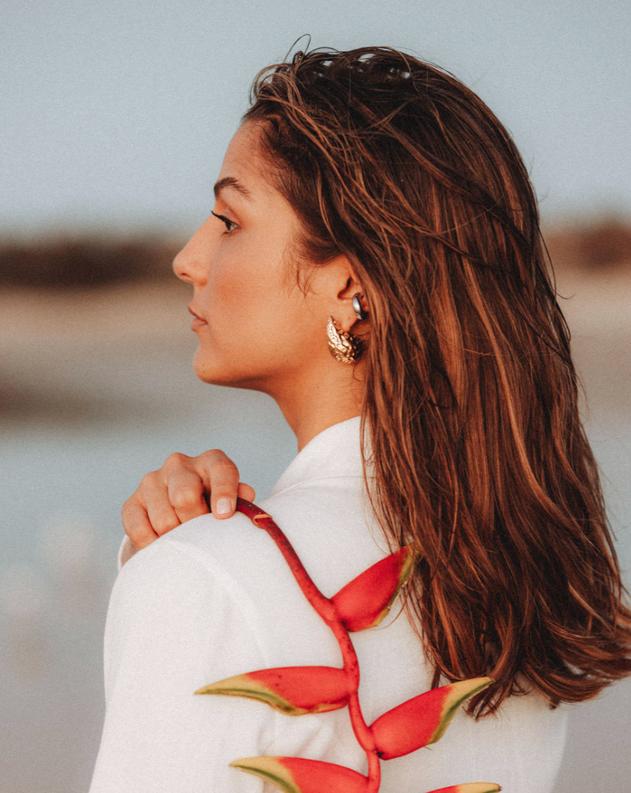 Coral Reef Drop Earrings - Gold