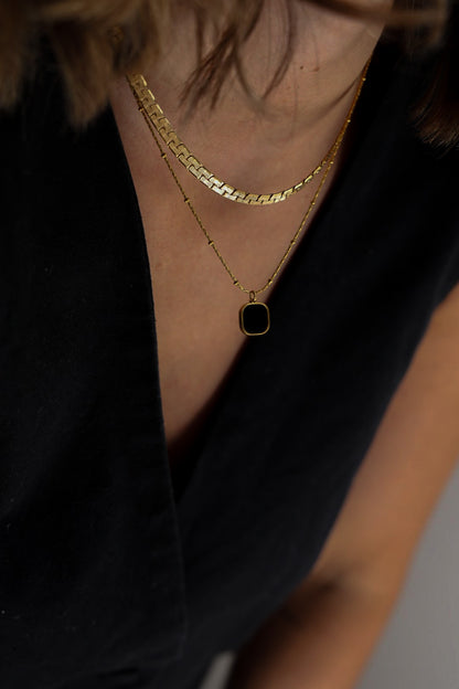 gold flat link athena chain necklace – waterproof, hypoallergenic jewelry by br jewelry