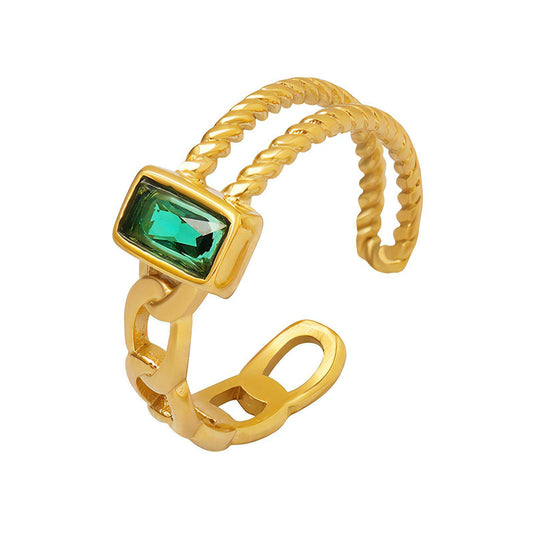 Emerald Treasure Ring - Gold